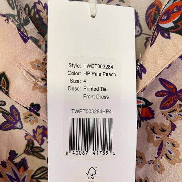 Thakoon Silk Cotton Tie Front Floral Midi Dress Size 4 NWT - Picture 7 of 7
